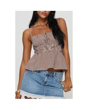 Princess Polly Ansilin Gingham Camisole - Brown