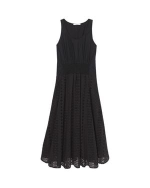 Thakoon Cotton Eyelet Trapeze Dress - Black