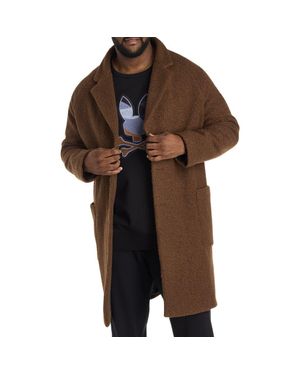 Tallia Big & Tall Teddy Overcoat - Brown