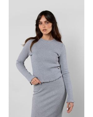 LEISURE LAB Cotton Rib Long Sleeve - Gray