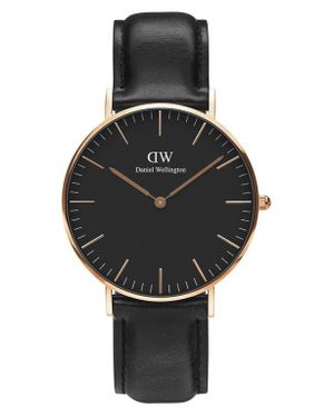 Daniel Wellington Classic Sheffield Leather Strap Watch, 36Mm - Black