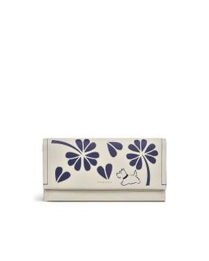 Radley Cut Out Floral Flapover Wallet - White