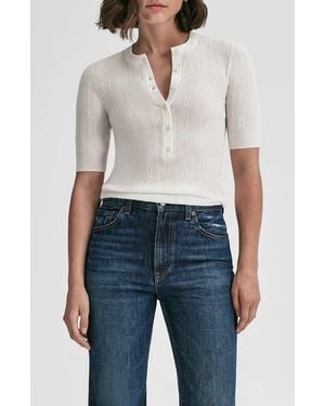 A.L.C. Fisher Rib Cotton Blend Top - Blue