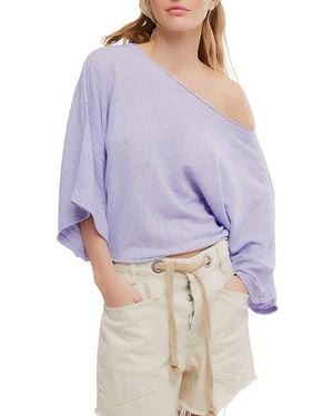 Free People Amber Breeze Linen Blend Sweater - Purple