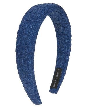 L. Erickson Oakley Denim Seersucker Headband - Blue