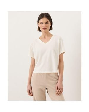 Pact Organic Cotton Vintage Jersey V-Neck Tee - White