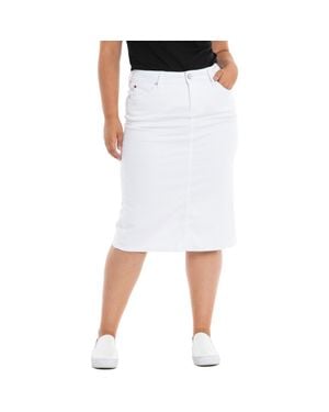 Slink Jeans Denim Midi Skirt - White