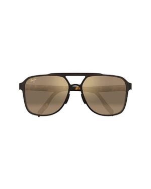 Maui Jim 2Nd Reef Polarized Rectangular Sunglasses - Brown