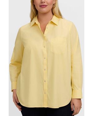 Foxcroft Boyfriend Non-Iron Cotton Blouse - Yellow