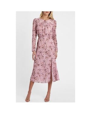 Santorelli Tessa Long Sleeve Midi Dress - Pink