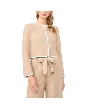 Cece Contrast Trim Jacket - Natural