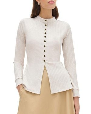 ALIGNE Daphne Rib Cardigan - White