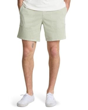Roark Made To Fade Stretch Cotton Drawstring Shorts - Green