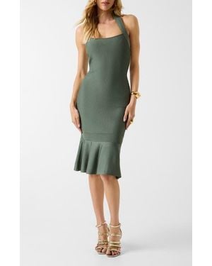 Marciano Jenny Rib Halter Midi Dress - Green