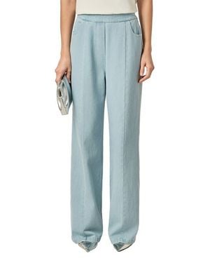 English Factory Pull-On Wide Leg Trouser Jeans - Blue
