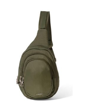 Baggallini Securtex Anti-Theft Multi Zip Sling - Green