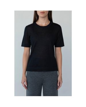 SSKEIN Crew Neck Sweater Tee - Black