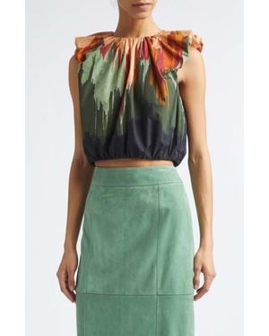 Ulla Johnson Gracie Cotton Crop Top - Green