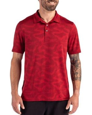 Cutter & Buck Epic Comfort Camo Regular Fit Polo - Red