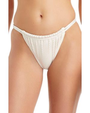 Sanctuary Double Tunnel Metallic Hipster Bikini Bottoms - Natural