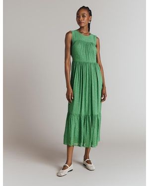 Ghost Sandy Georgette Jacquard Sleeveless Midi Dress - Green