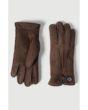 Brunello Cucinelli Suede Shearling Gloves - Brown