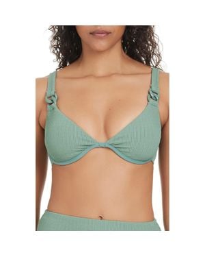 Sanctuary Textured Underwire Bikini Top - Green