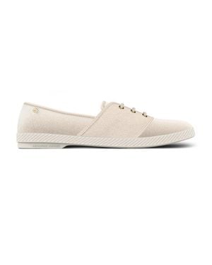 Rivieras Classic Cotton Canvas Slip-On Loafer With Laces - White