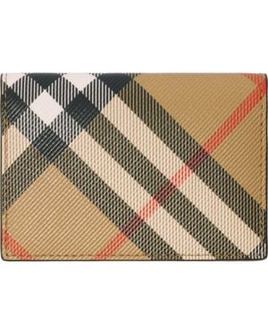 Burberry Check Folding Card Case - Metallic
