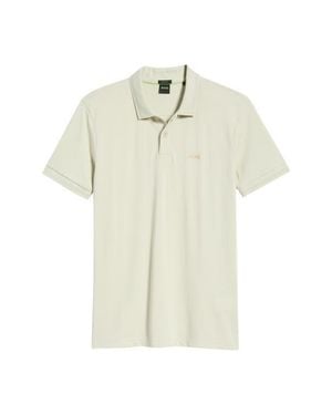 BOSS Pio Piqué Pima Cotton Polo - White