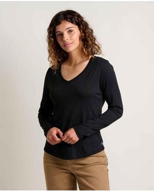 Toad & Co. Marley Long Sleeve V-Neck Tee - Black