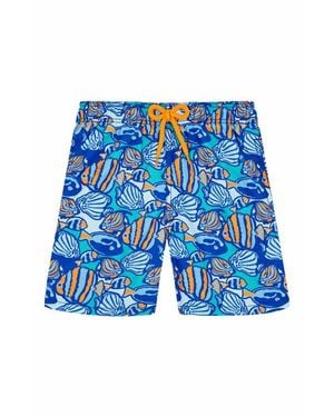Vilebrequin Kids' Fishy Vibes Swim Trunks - Blue