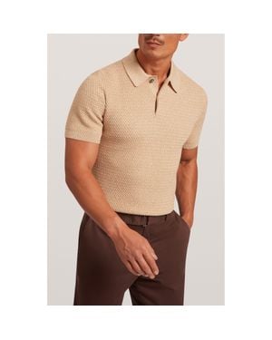 Ted Baker Janko Textured Polo - Brown