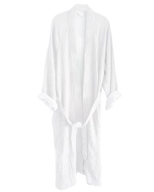 ANAYA Crinkled Cotton Cuddle Robe - White