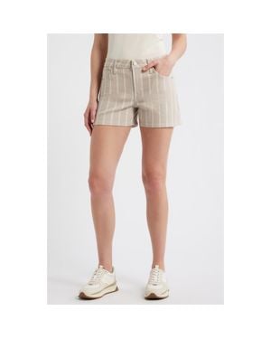 City Blues Stripe Denim Shorts - Natural