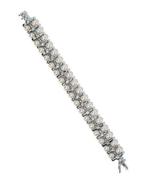 Nadri Faux Pearl & Cubic Zirconia Bracelet - Metallic