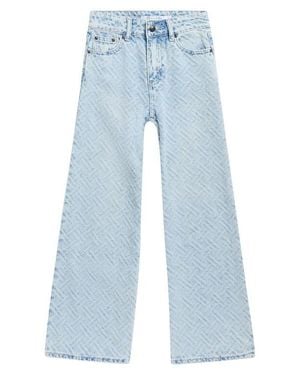 Tractr Kids' Chevron Wide Leg Jeans - Blue
