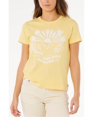 Rip Curl Sun Beams Graphic T-Shirt - Yellow