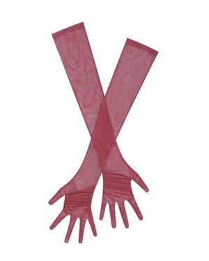 Miss Circle Qira Mesh Opera-Length Gloves - Purple