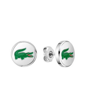Lacoste Arthor Crocodile Stud Earrings - Green