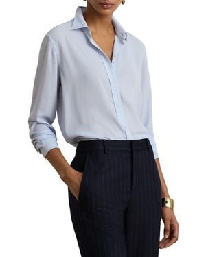Ralph Lauren Georgette Long Sleeve Shirt - Blue