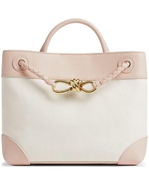 Bottega Veneta Small Andiamo Canvas & Leather Top Handle Bag - Pink