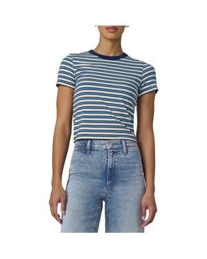 Joe's Jeans The Baby Stripe Stretch Cotton Modal T-Shirt - Blue