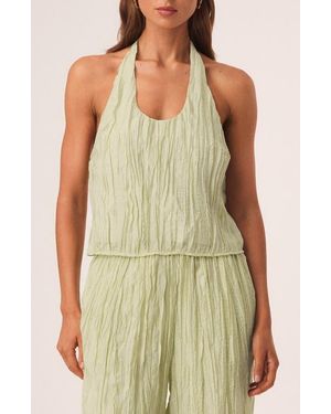 SNDY'S Brandi Crinkle Halter Top - Green