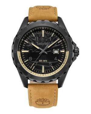 Timberland Day Pond Leather Strap Watch, 45Mm - Black