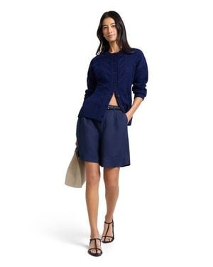 Onia Air Linen Pleated Bermuda Short - Blue