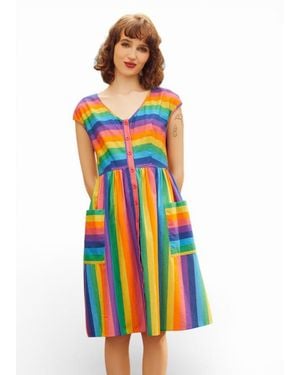 ModCloth More Is More Stripe Dress - White