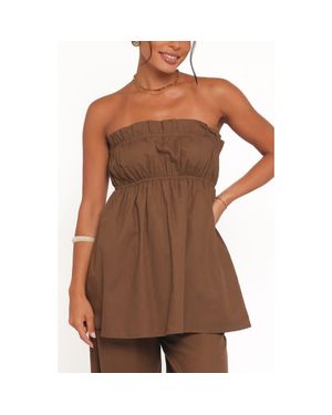 Petal & Pup Ember Strapless Tunic Top - Brown
