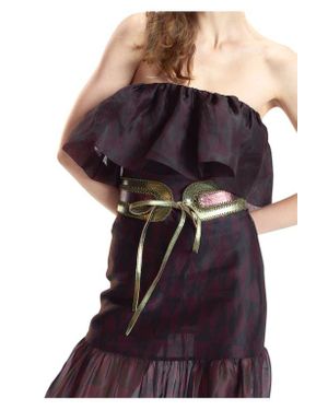 Cynthia Rowley Organza Mesh Flounce Tube Top - Black