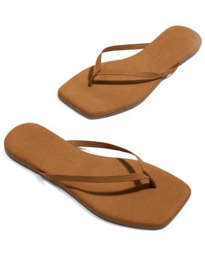 TKEES Lily Square Toe Flip Flop - Brown